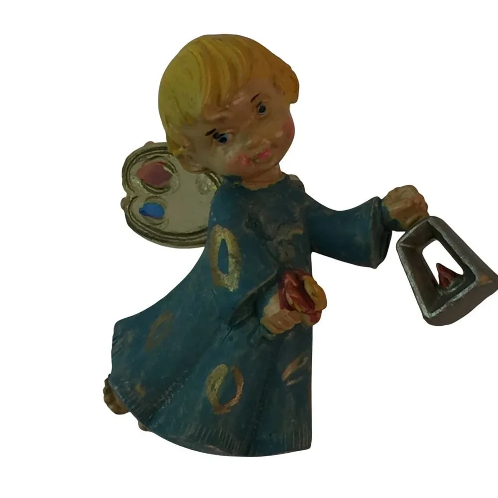 Vintage Italy Angel‎ Cherub Christmas Ornaments Lot of 6
